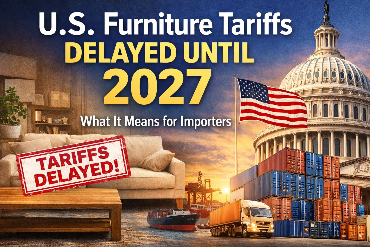 Tariff “Pause” Confirmed: U.S. Delays Furniture Tariff Increase by One Year