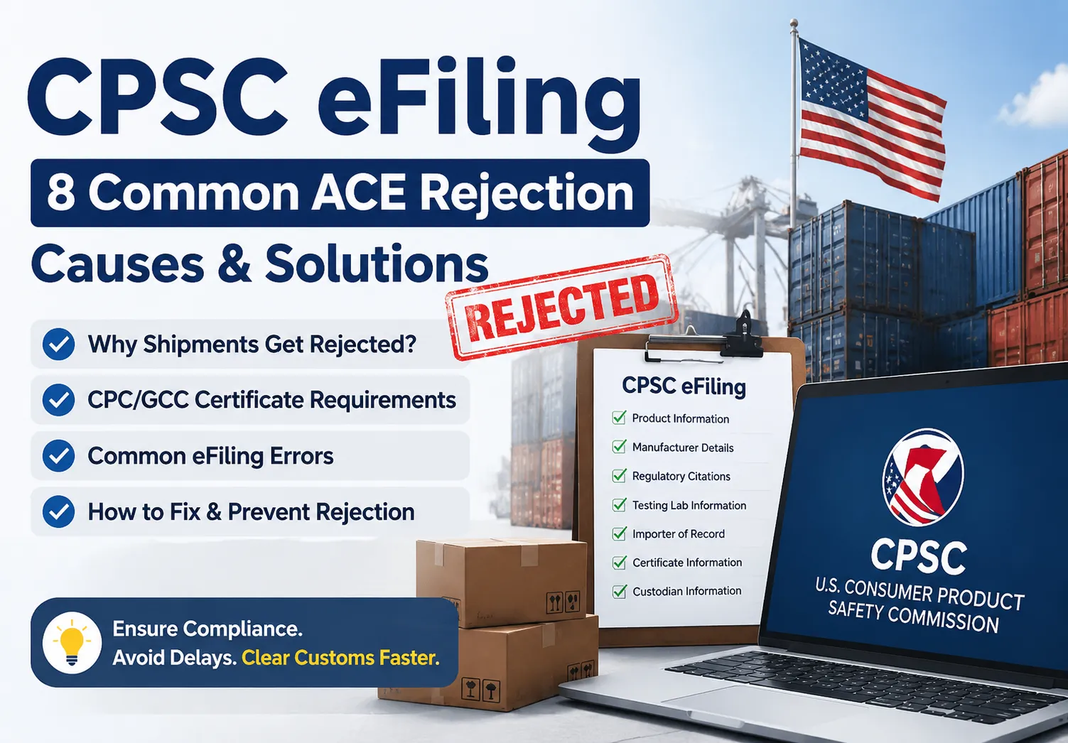 CPSC eFiling Common Errors Explained | 8 ACE Rejection Causes & Solutions