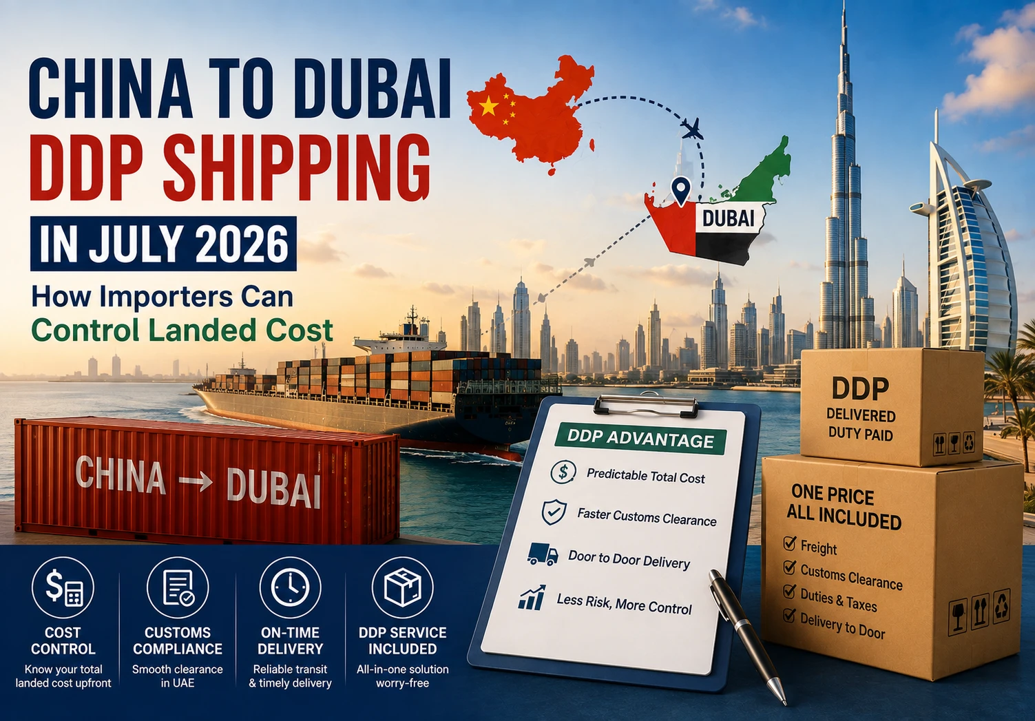 China to Dubai DDP Shipping in July 2026: How Importers Can Control Landed Cost