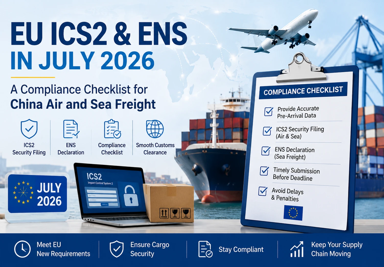 EU ICS2 and ENS in July 2026: A Compliance Checklist for China Air and Sea Freight