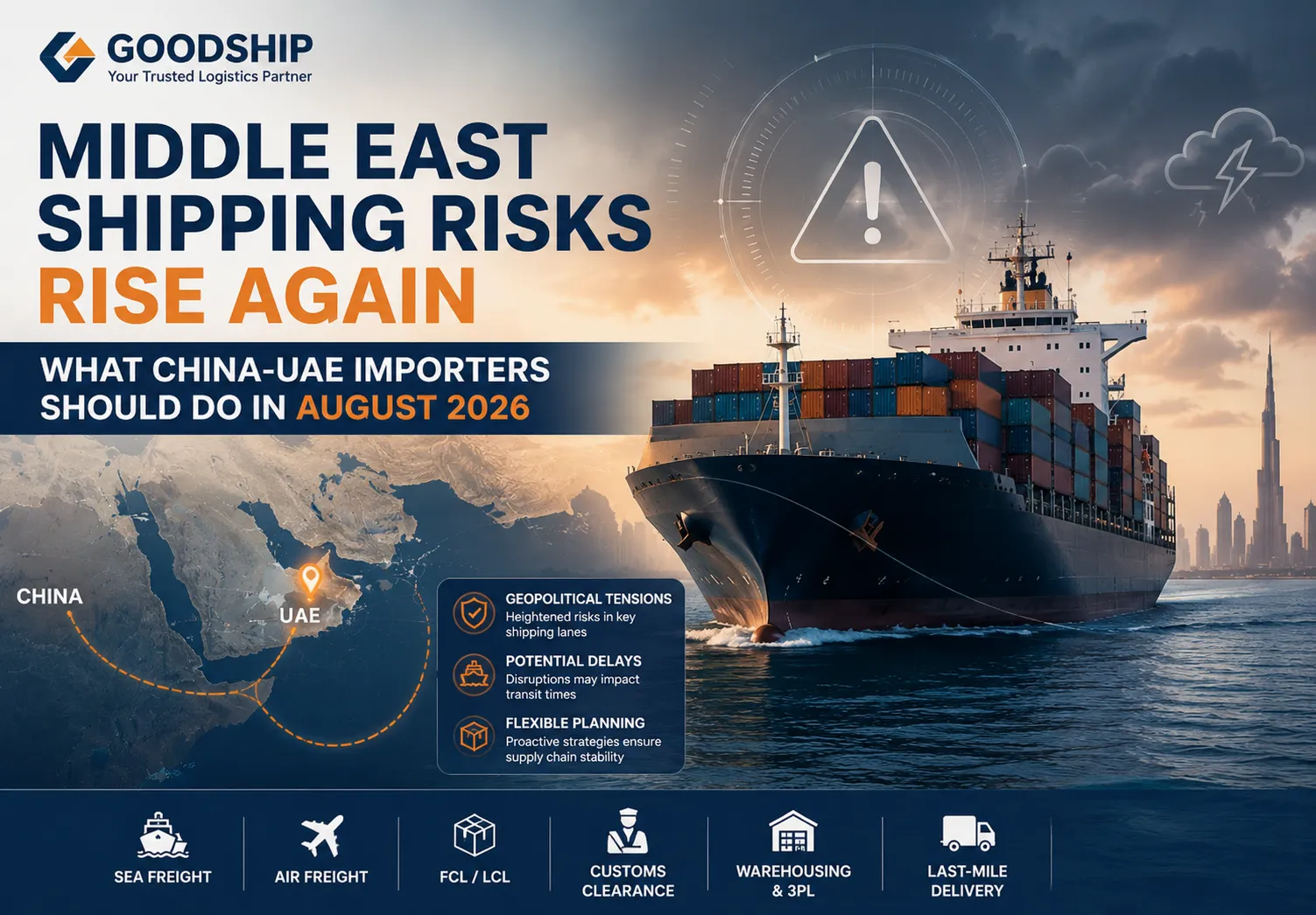 Middle East Shipping Risks Rise Again: What China–UAE Importers Should Do in August 2026