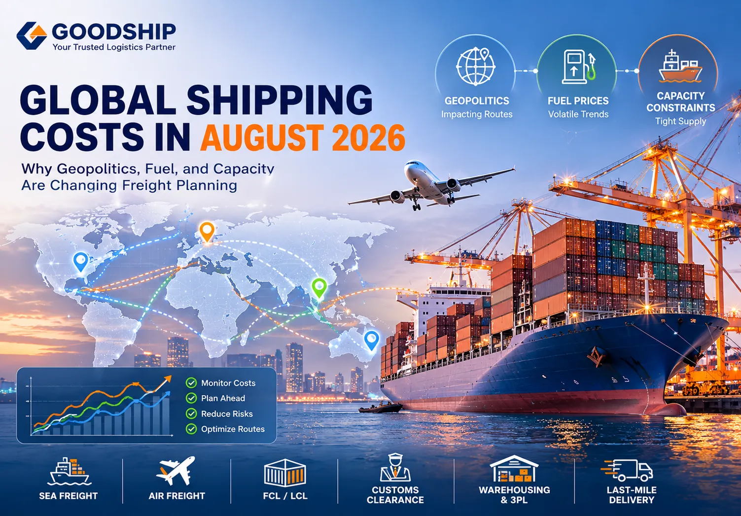 Global Shipping Costs in August 2026: Why Geopolitics, Fuel and Capacity Are Changing Freight Planning