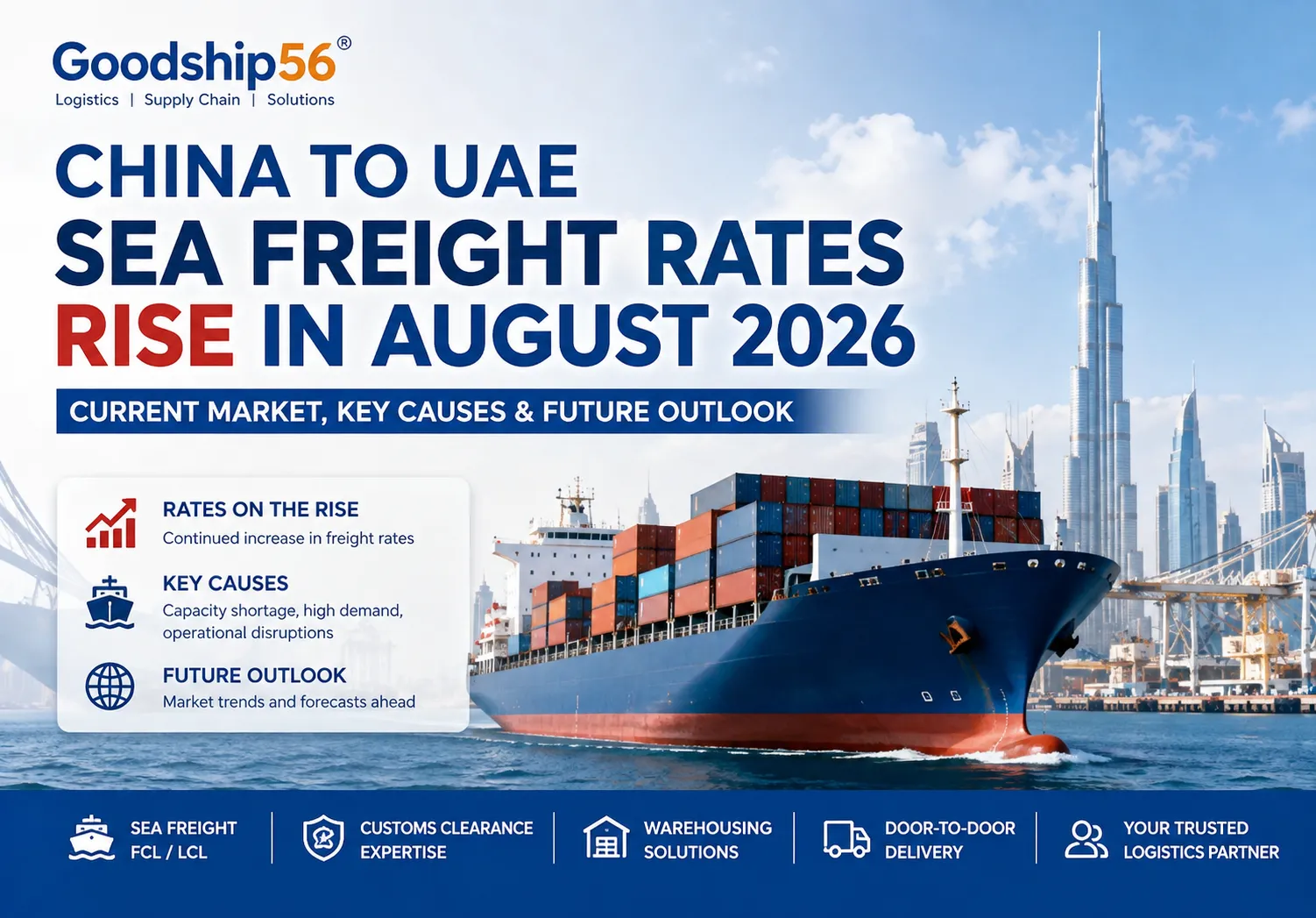 China to UAE Sea Freight Rates Rise in August 2026: Current Market, Key Causes & Future Outlook