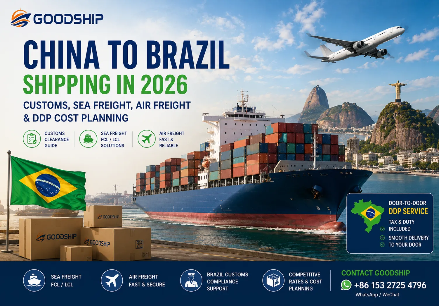 China to Brazil Shipping in 2026: Customs, Sea Freight, Air Freight and DDP Cost Planning