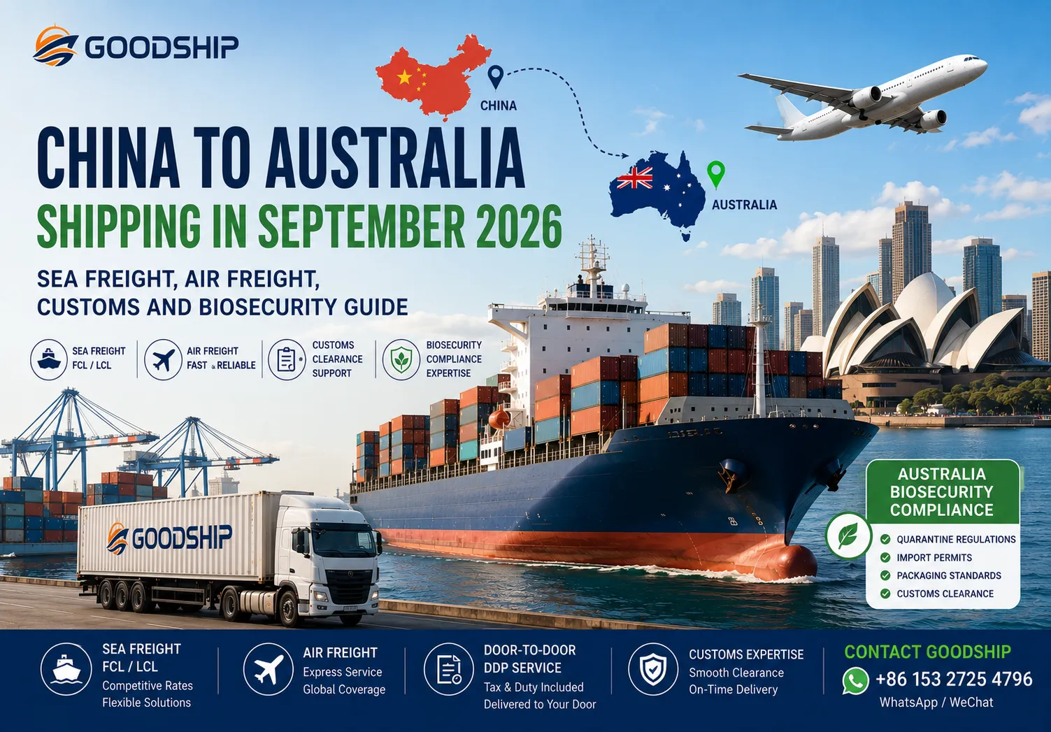 China to Australia Shipping in September 2026: Sea Freight, Air Freight, Customs and Biosecurity