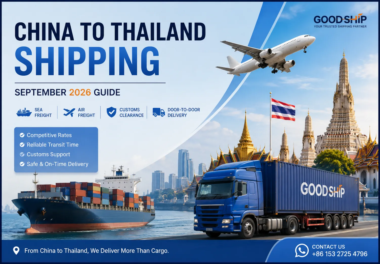 China to Thailand Shipping in September 2026: Sea Freight, Air Freight, Customs and Delivery