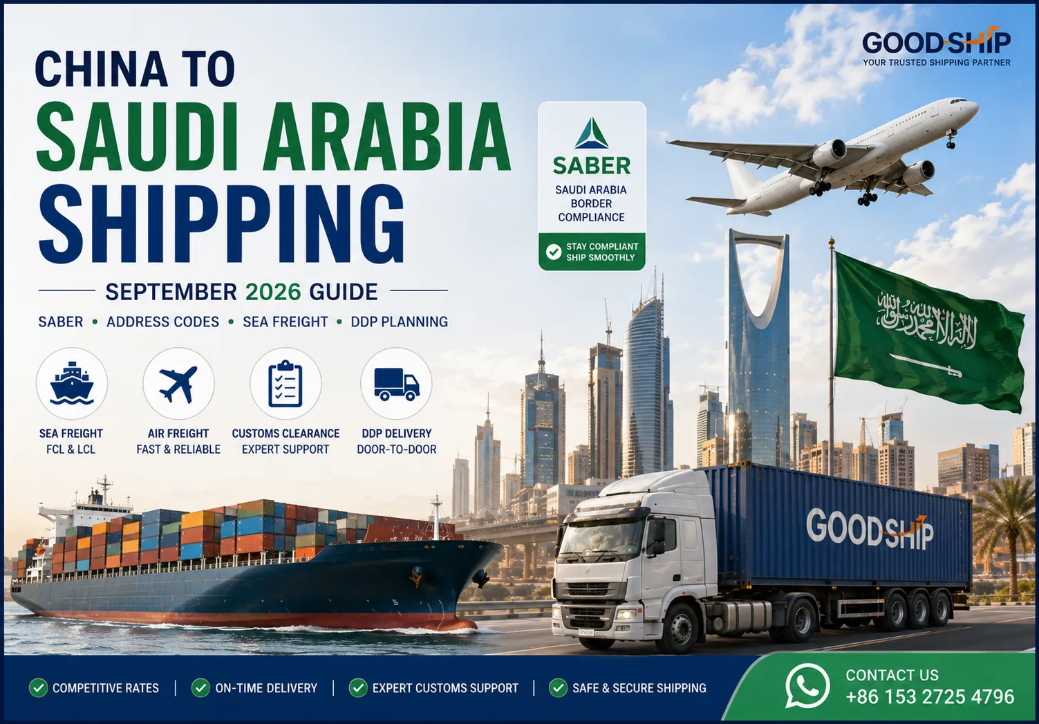 China to Saudi Arabia Shipping in September 2026: SABER, Address Codes, Sea Freight and DDP Planning